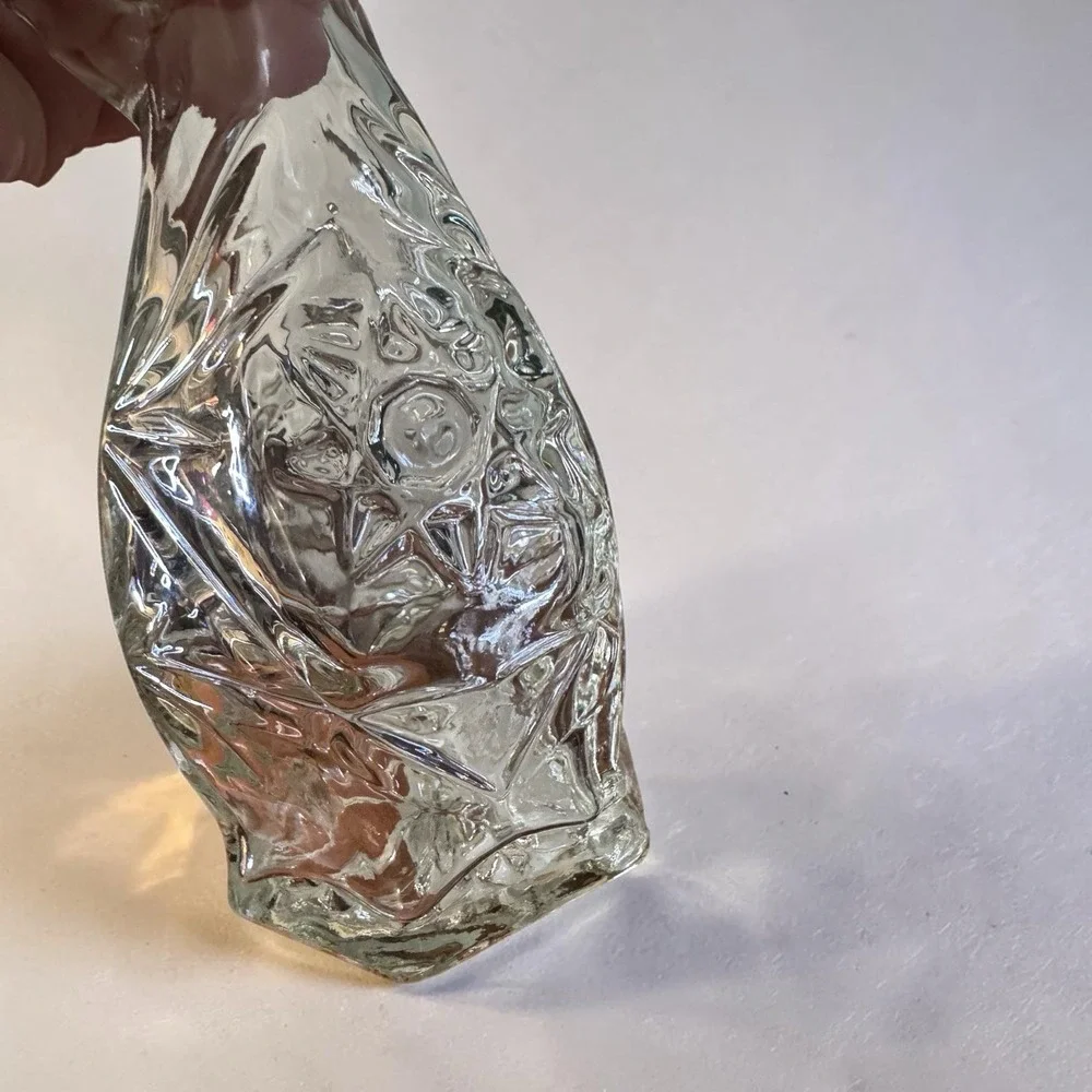 Vtg Set Of 2 Anchor Hocking Star of David Vinegar/Oil Cruet Bottles